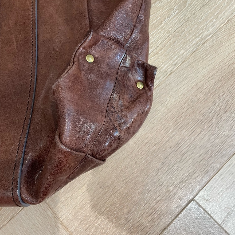CHLOE Heloise Hobo Cognac Brown Leather Tote Bag - Chloe Shoulder Bag Lambskin - Picture 11 of 16